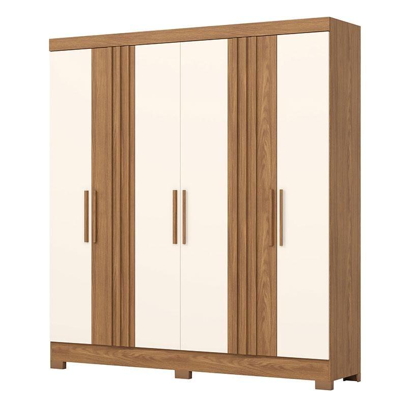 Guarda Roupa Casal B367 Nature Off White Henn - Briz Móveis - Briz